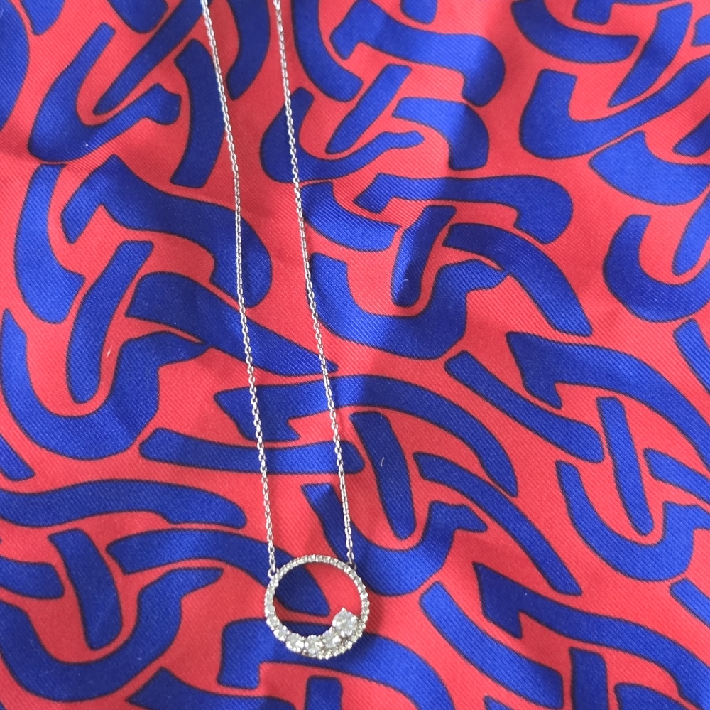 $3 Silver Necklace with Crystal Accents